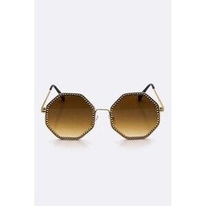 Austrian Crystal Octagon Oversize Sunglasses